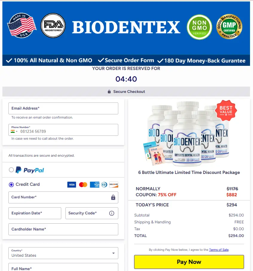 BioDentex-checkout-page